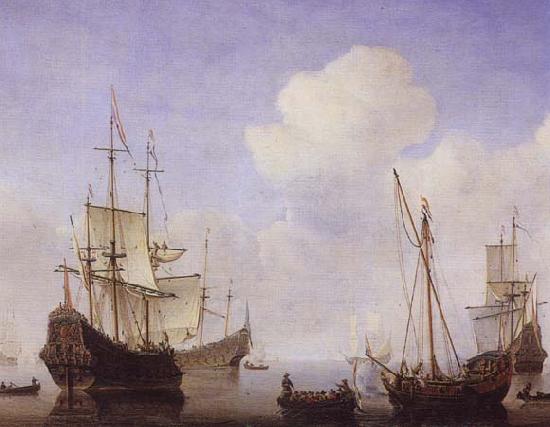 VELDE, Willem van de, the Younger Ships riding quietly at anchor